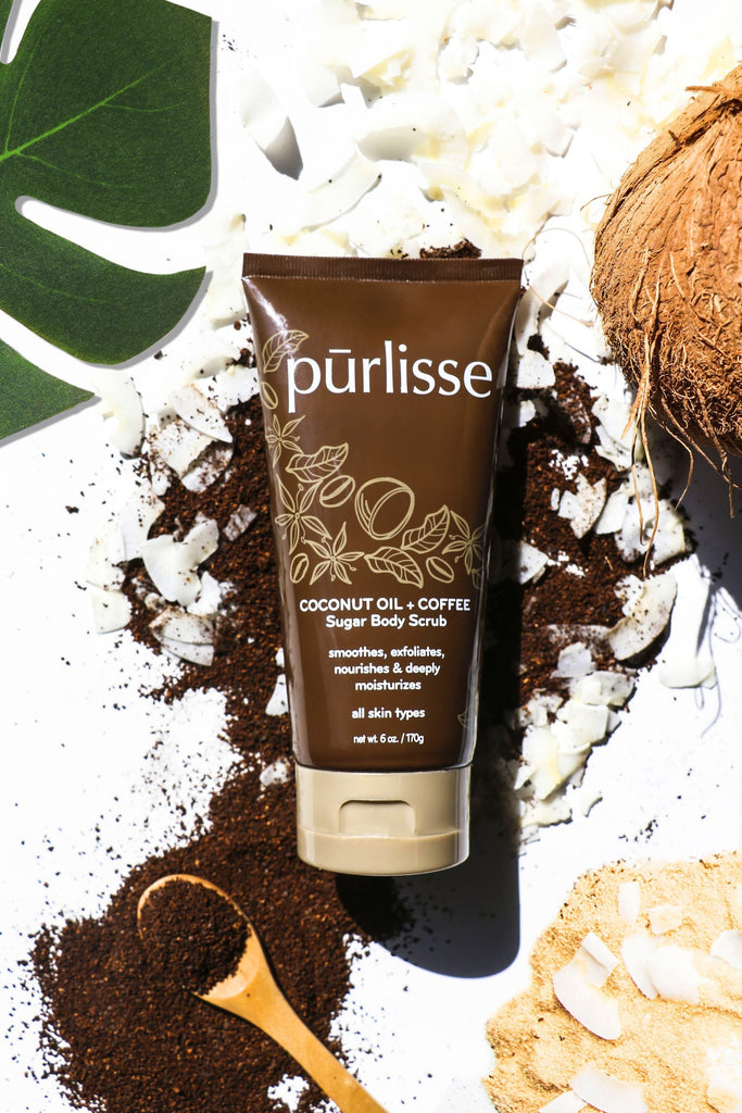We’re spilling the beans! Introducing our new Coconut Oil + Coffee Sugar Body Scrub!
