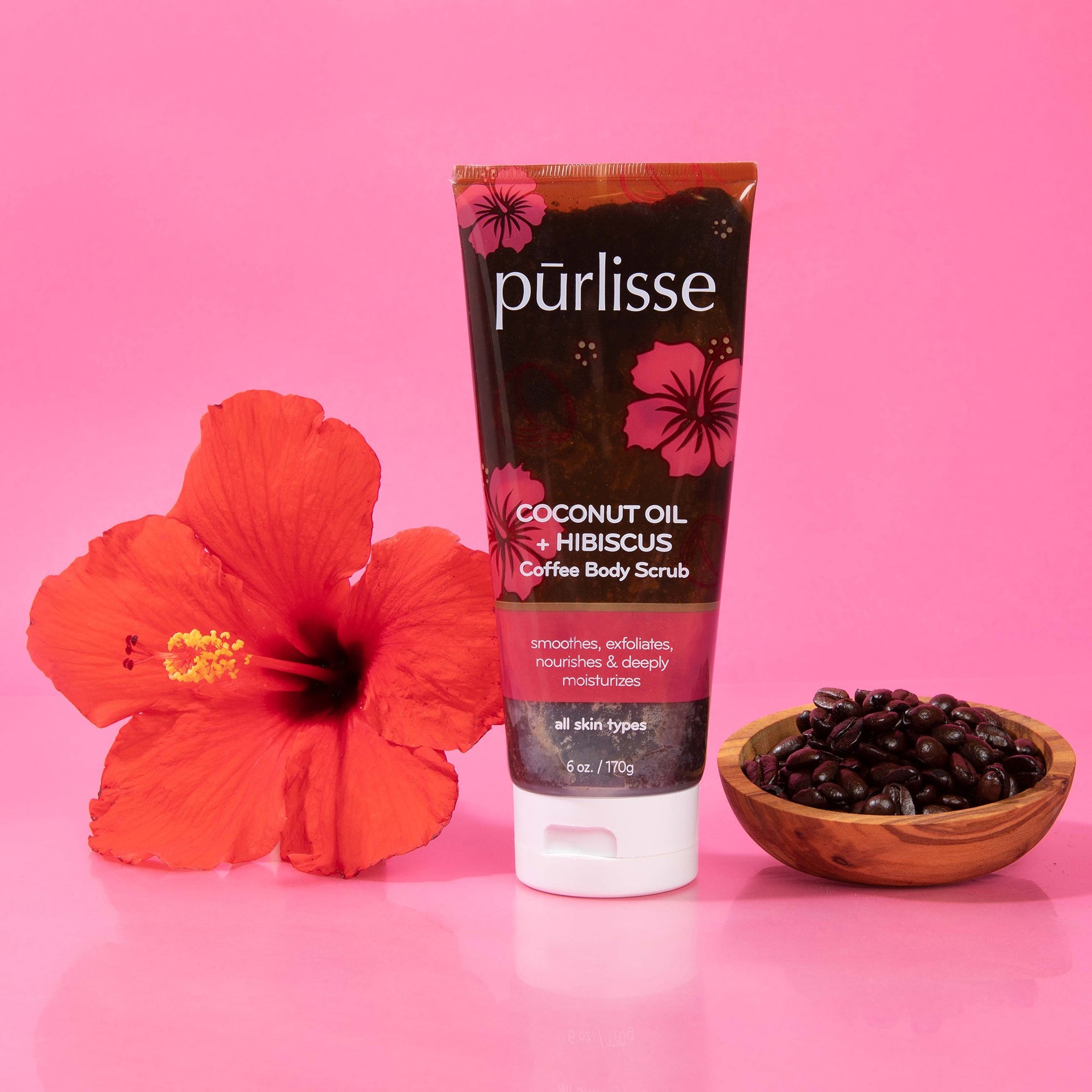 Coconut Oil + Hibiscus Coffee Body Scrub purlisse